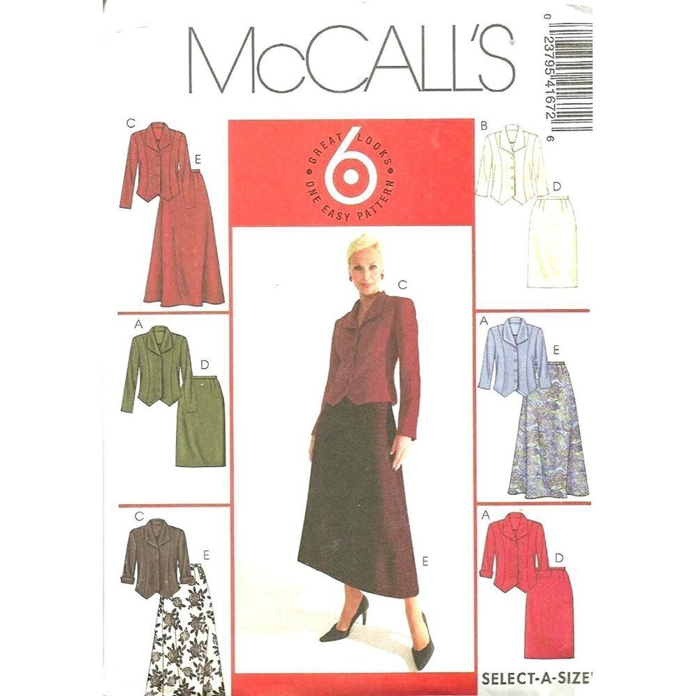 McCall's Sewing Pattern 4167‎ Jacket Skirts Misses Size 10-16 UNCUT